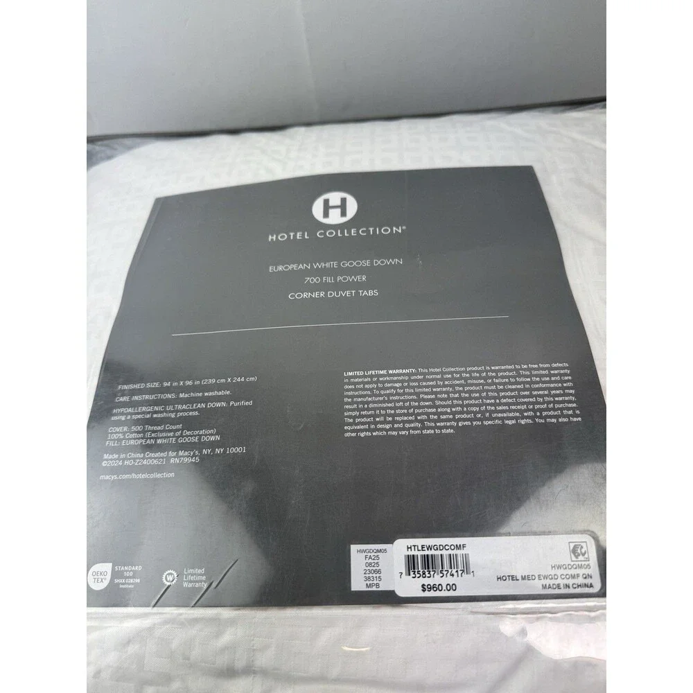 Hotel Collection Full/Queen Goose Down Medium Weight Comforter